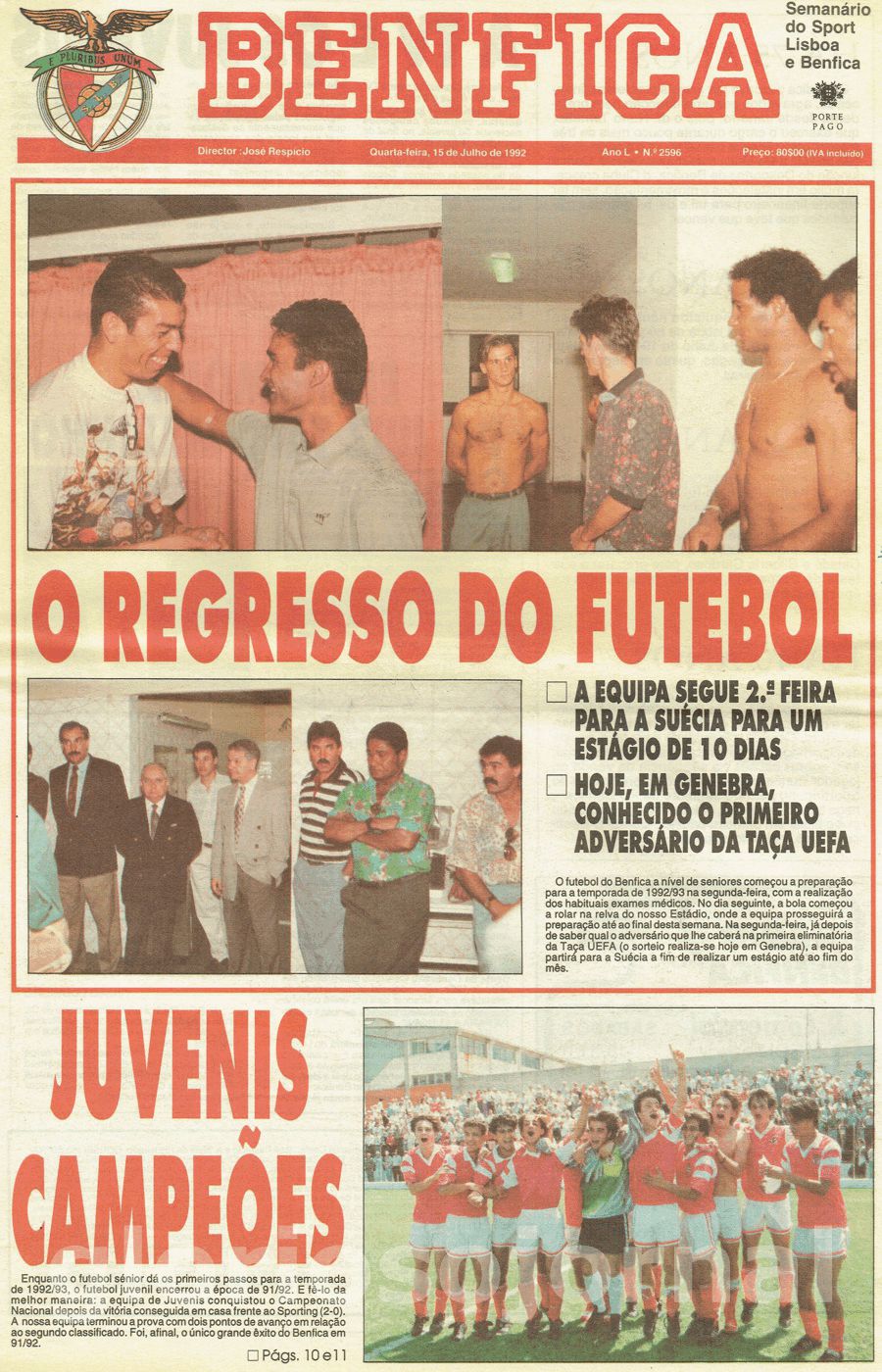 jornal o benfica 2596 1992-07-15